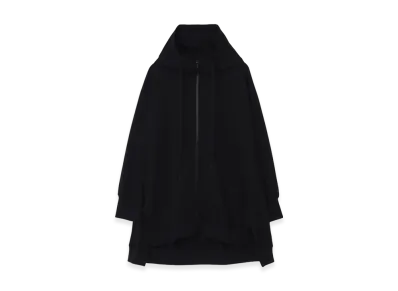 Yohji Yamamoto Pe Jersey Twill Unbalanced Hoodie B "Black"