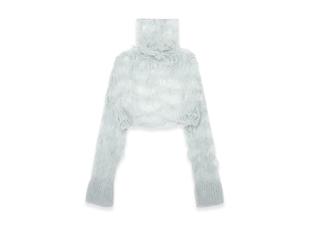 Yohji Yamamoto Maon High-Neck Cropped Top "Light Gray"