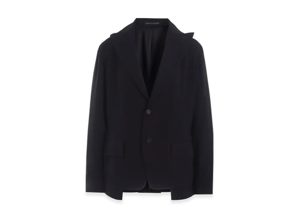 Yohji Yamamoto Ry Wrinkled Lawn Pleats Detail Jacket "Black"