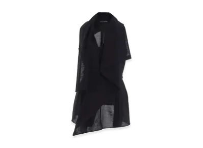 Yohji Yamamoto C/Li Gabardine Draped Long Vest "Black"
