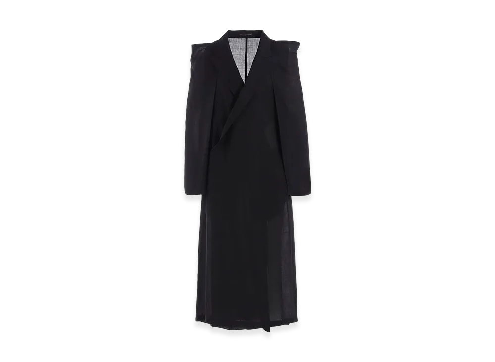 Yohji Yamamoto Twill Box Silhouette Coat "Black"