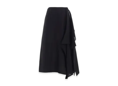 Yohji Yamamoto C/Li Gabardine L Draped Skirt "Black"