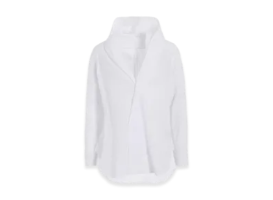Yohji Yamamoto 100/-Khadi Draped Detail Hood Dress "White"