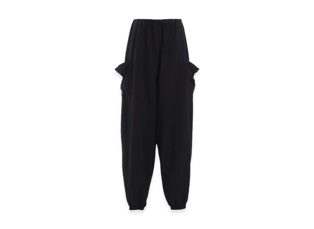 Yohji Yamamoto Cu/W High Twisted Gabardine Relaxed Fit Pants "Black"