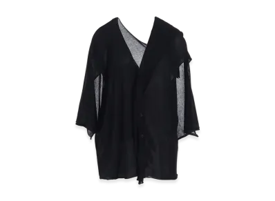 Yohji Yamamoto Plain Stitch Draped French Slv Cd "Black"