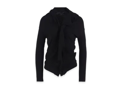 Yohji Yamamoto High Gauge Airy Jersey Drape Detail Long Slv Cd "Black"