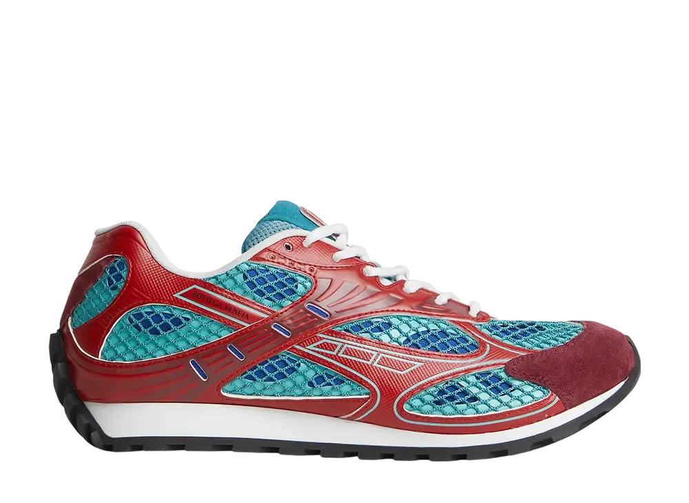 Bottega Veneta Orbit Sneaker "Turquoise/Cherry"
