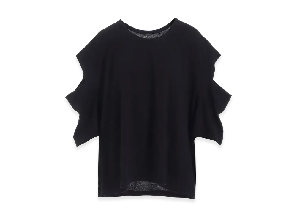 Yohji Yamamoto STF Cotton Single Jersey O Shoulder Short Slv T "Black"