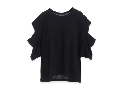 Yohji Yamamoto STF Cotton Single Jersey O Shoulder Short Slv T "Black"