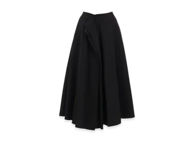 Yohji Yamamoto Cotton Twill Reversible Skirt "Black"