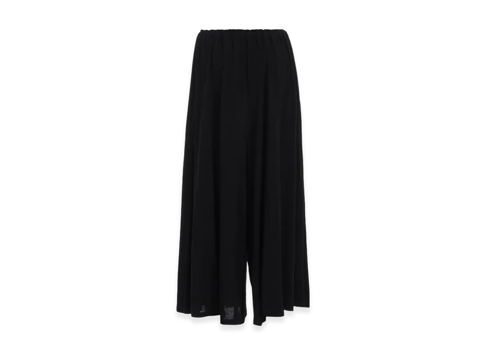 Yohji Yamamoto Cotton Single Jersey Skirt-Like Gather Pants "Black"