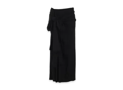 Yohji Yamamoto Ry Lawn R Front Knot Detail Skirt "Black"