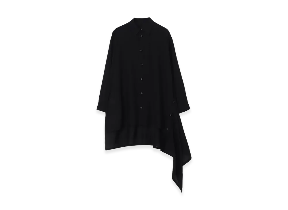 Yohji Yamamoto Cu/Mo Kersey Adjustable Blouse "Black"