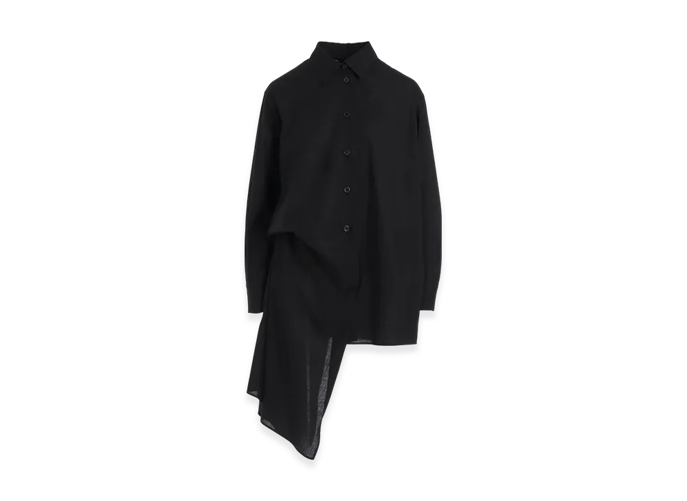 Yohji Yamamoto 100/-Khadi L Draped Blouse "Black"