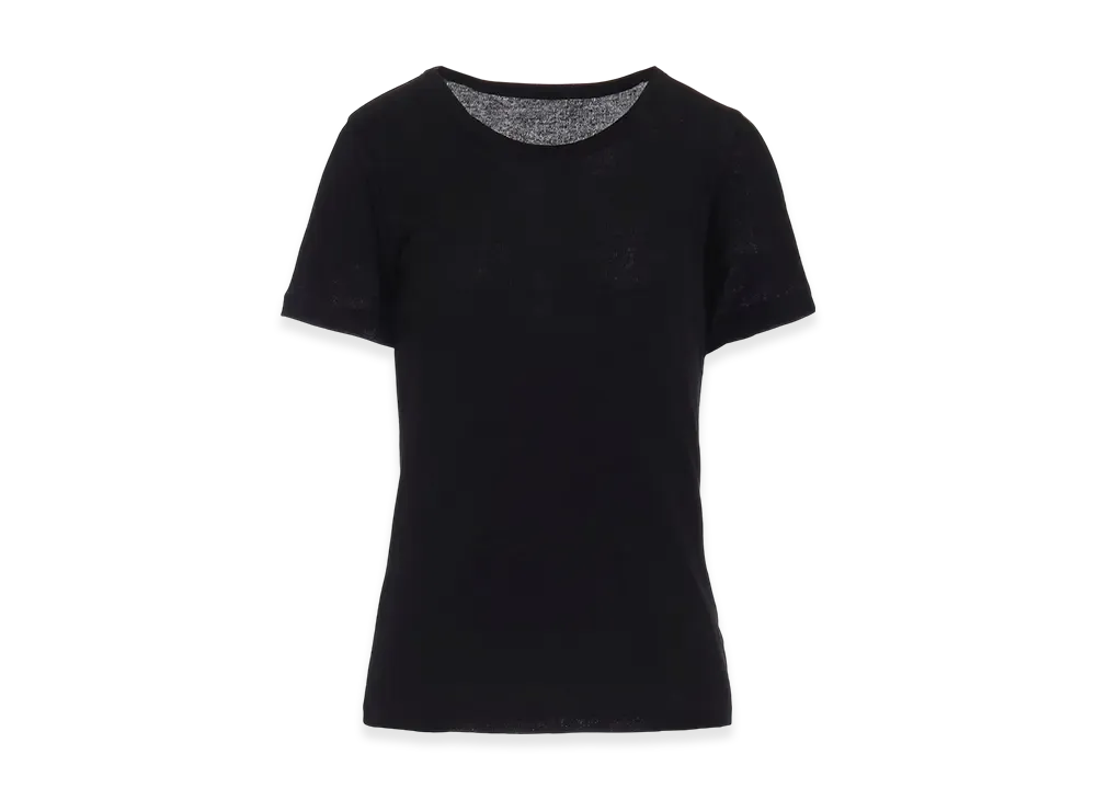 Yohji Yamamoto High Twisted Rib Round Neck Short Slv T "Black"