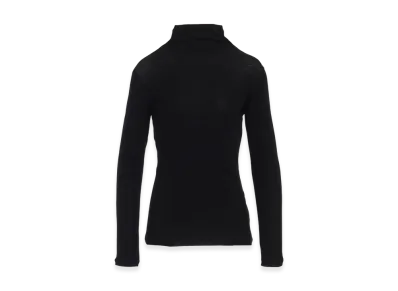 Yohji Yamamoto High Twisted Rib High Neck Long Slv T "Black"