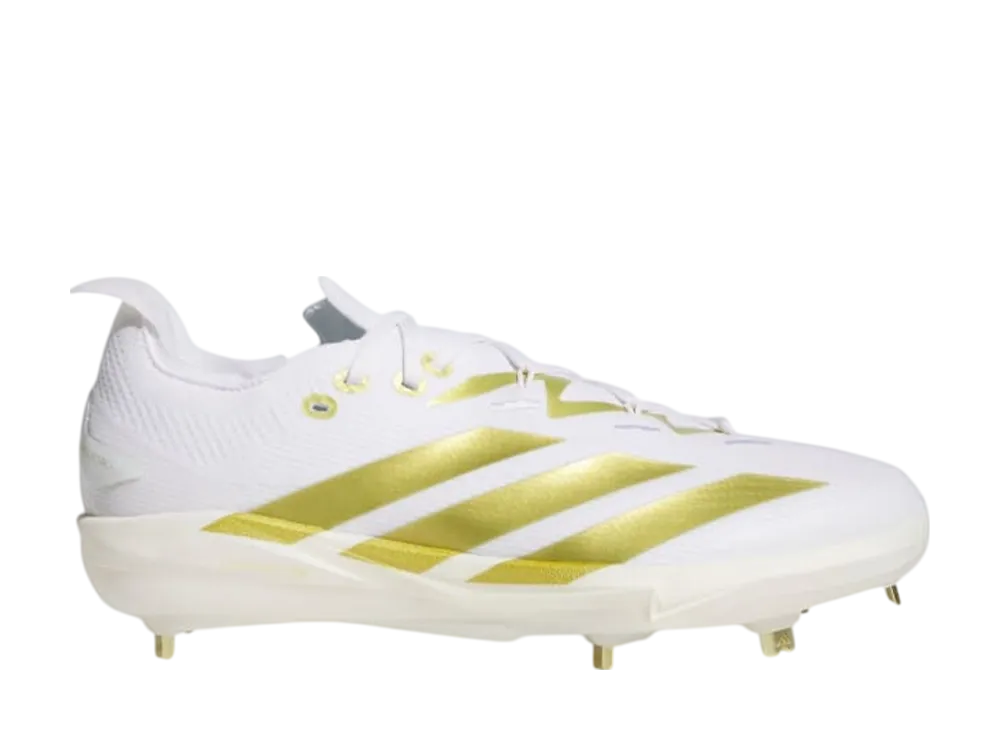 adidas ADIZERO ホワイト/ゴールド スパイク adidas 25cm限定 野球 スパイク 金具 アディダス アディゼロ