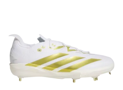 adidas Adizero Electric+ 2.0 Cleats "Cloud White/Gold Metallic"