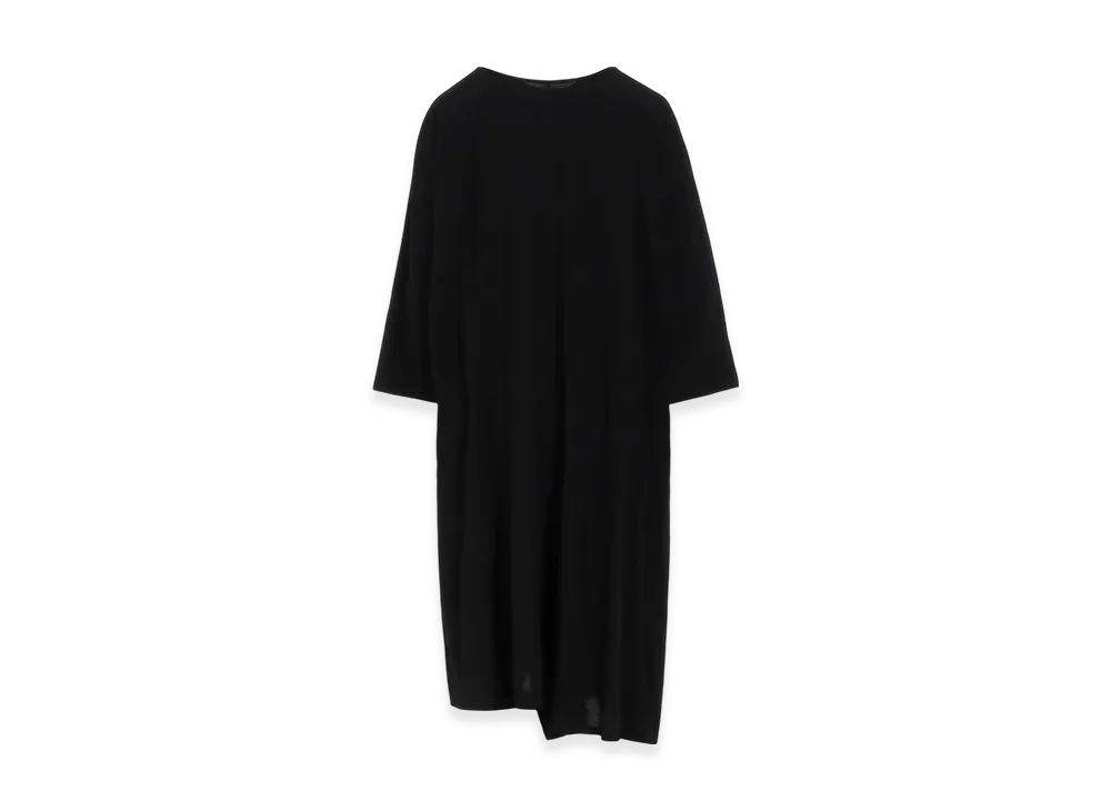 Yohji Yamamoto Ry Wrinkled Lawn Big Silhouette Dress "Black"