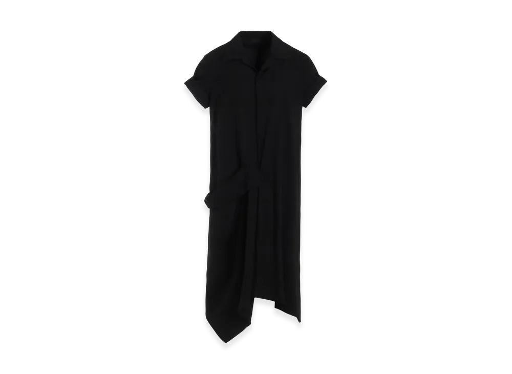 Yohji Yamamoto Ry Seeting Cloth R Draped Shirt Dress "Black"