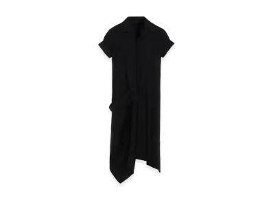 Yohji Yamamoto Ry Seeting Cloth R Draped Shirt Dress "Black"