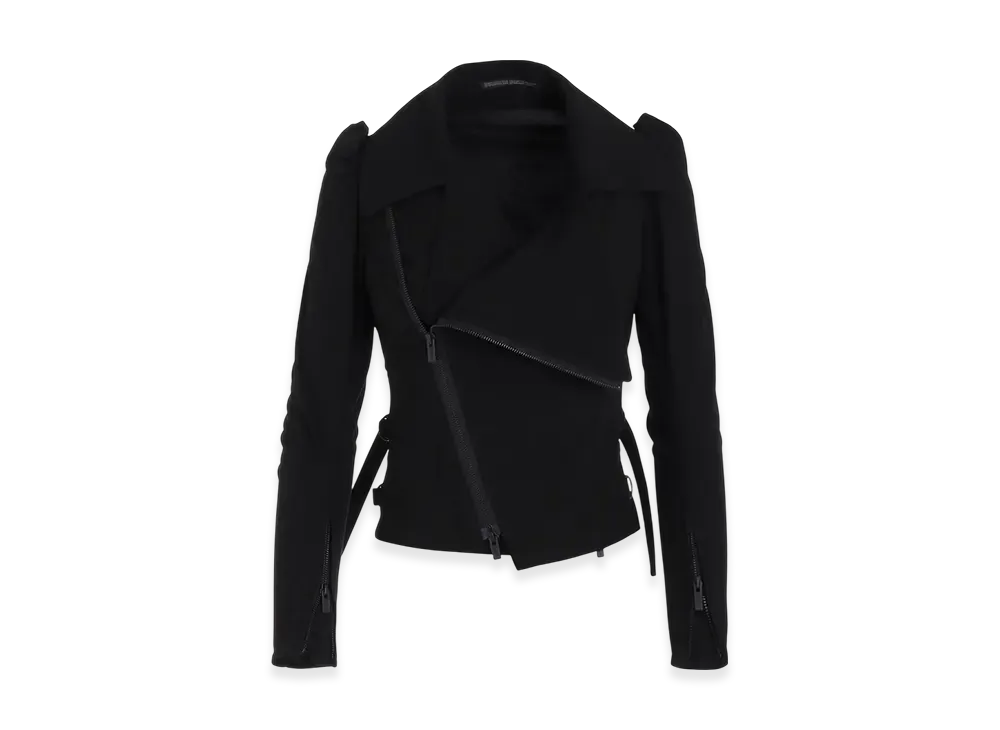 Yohji Yamamoto Seeting Cloth Big Lapel Biker Jacket "Black"