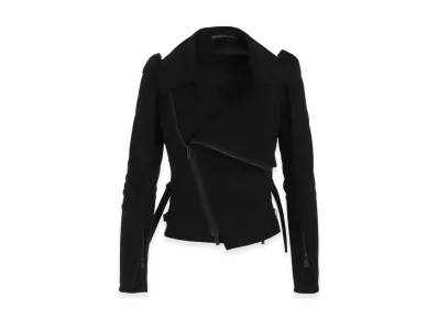 Yohji Yamamoto Seeting Cloth Big Lapel Biker Jacket "Black"