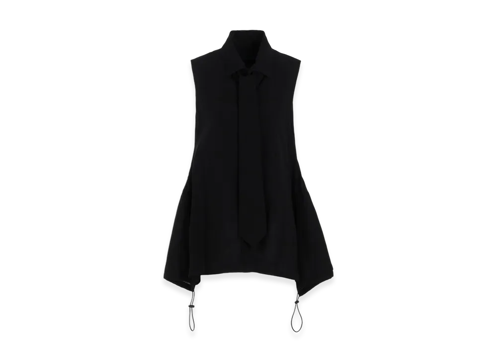 Yohji Yamamoto C/L/Ra Cambric R-Sleeveless Tie Blouse "Black"