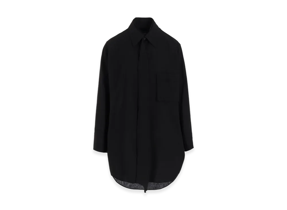 Yohji Yamamoto C/L/Ra Cambric R-Cutting Tie Blouse "Black"