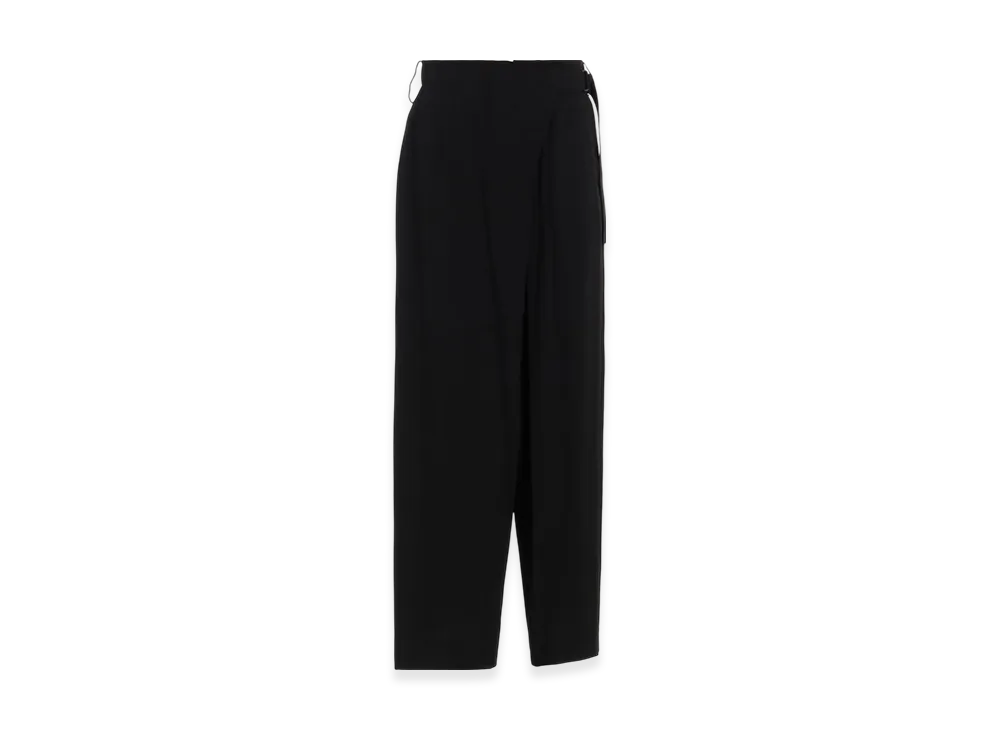 Yohji Yamamoto Ry Wrinkled Lawn L Front Tuck Pants "Black"