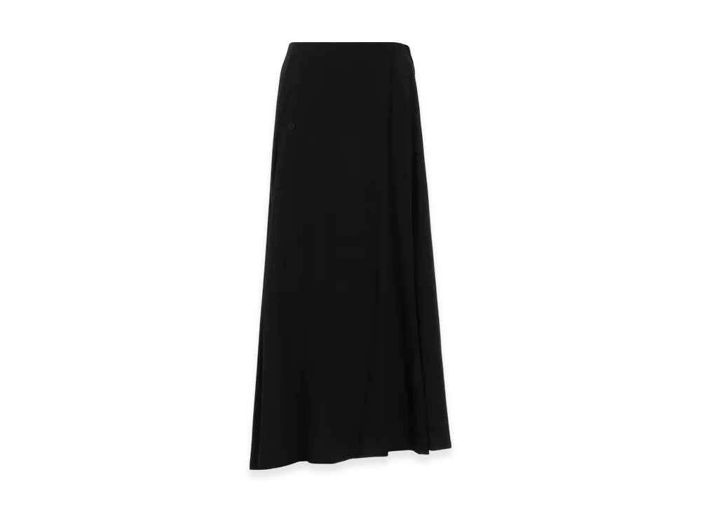 Yohji Yamamoto Ry Wrinkled Lawn R Pocket Skirt "Black"