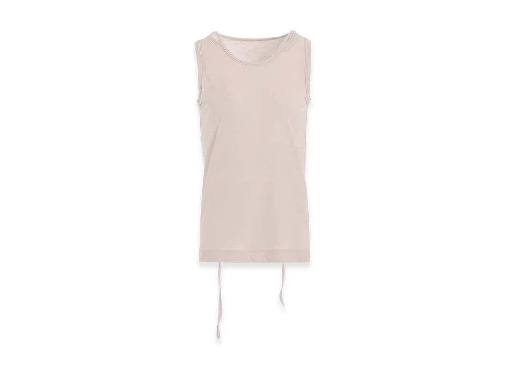 Yohji Yamamoto High Twisted Single Jersey R-Binder Tank Top "Pink Gray"