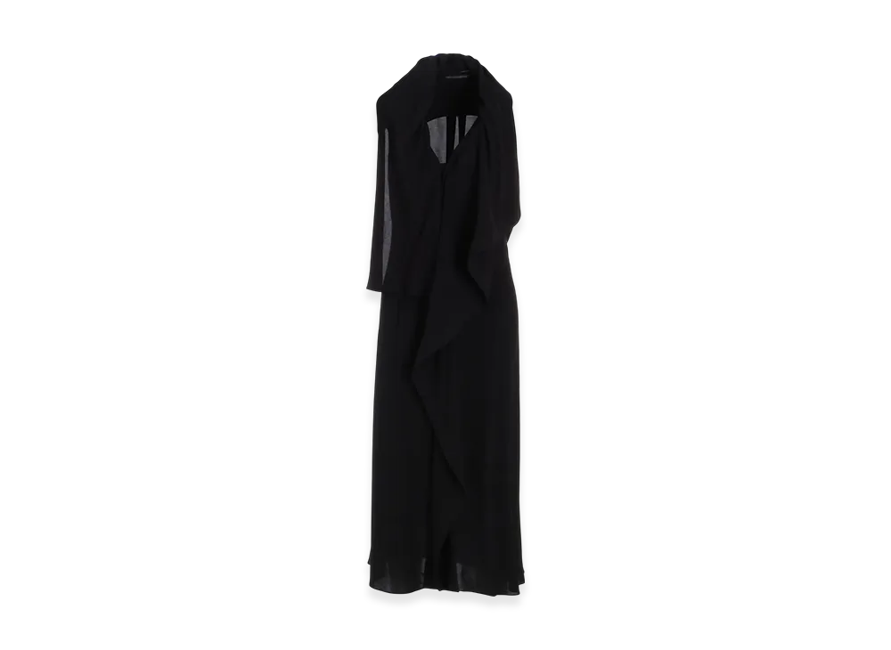 Yohji Yamamoto Ry Lawn Long Draped Sleeveless D "Black"