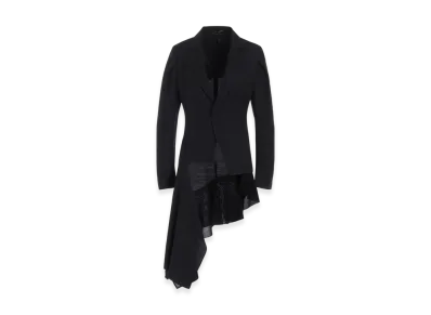 Yohji Yamamoto S/W Twill 2 Layered Unbalanced Jacket "Black"