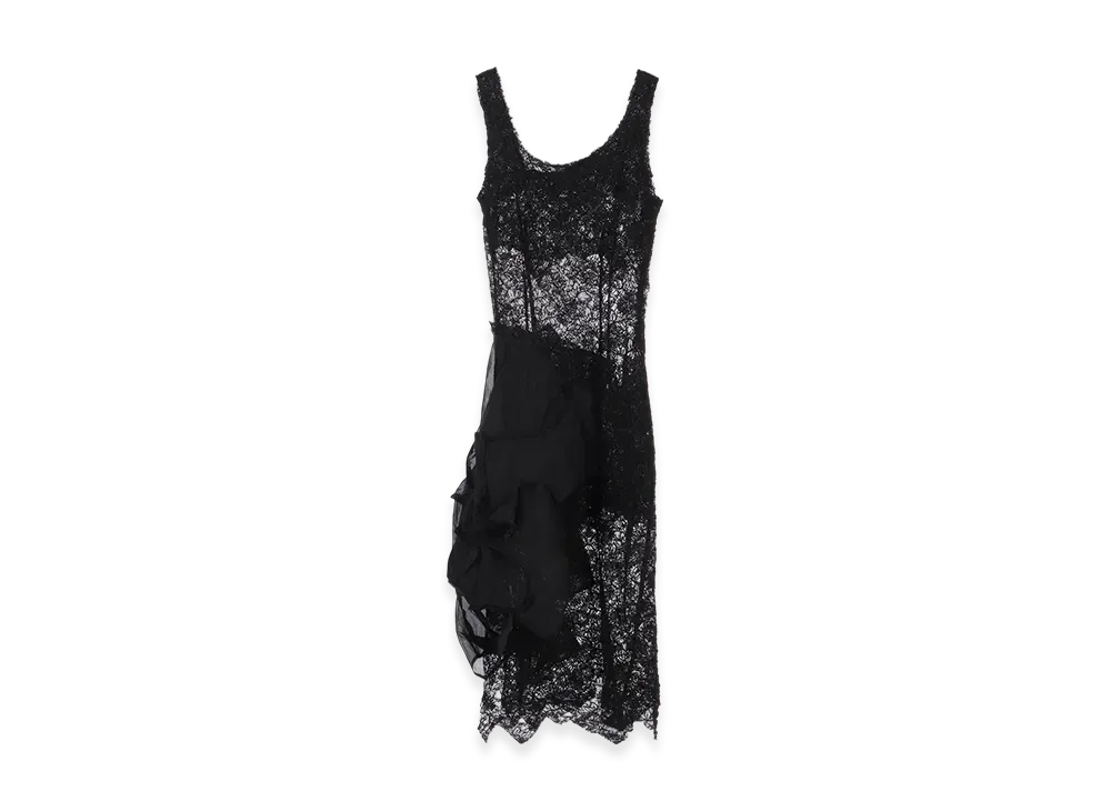 Yohji Yamamoto Lace Panel 3D Dress "Black"