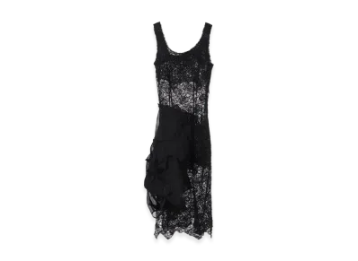Yohji Yamamoto Lace Panel 3D Dress "Black"