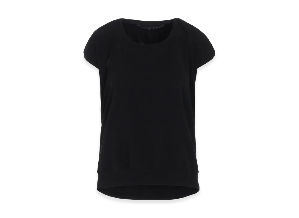 Yohji Yamamoto High Twisted Milano Rib Draped Sleeveless T "Black"