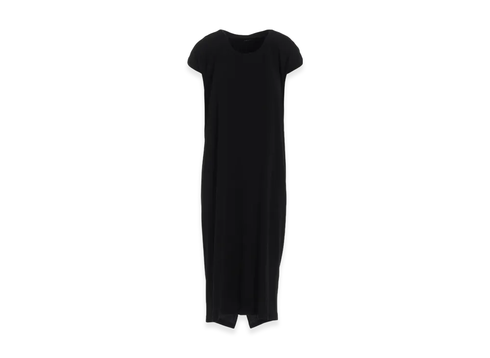 Yohji Yamamoto High Twisted Milano Rib Draped Sleeveless Dress "Black"