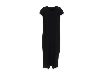 Yohji Yamamoto High Twisted Milano Rib Draped Sleeveless Dress "Black"