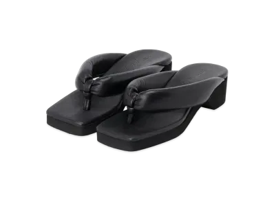 Yohji Yamamoto Soft Smooth Leather Heel Geta "Black"
