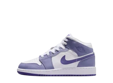 ナイキ GS エアジョーダン1 ミッド "ダスティーアメシスト/ホワイト/コートパープル" (キッズ)
