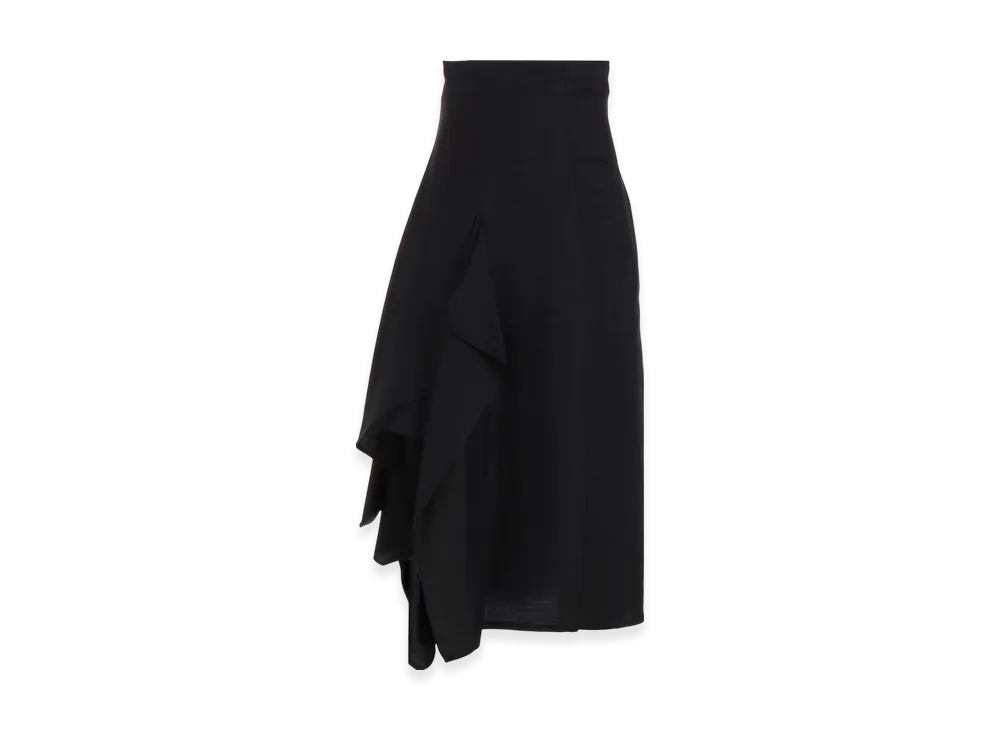 Yohji Yamamoto S/W Twill R Draped High Waist Skt "Black"