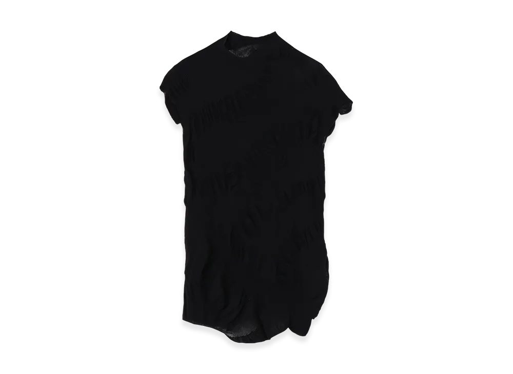 Yohji Yamamoto Links Knit WG Gather French Slv Po "Black"