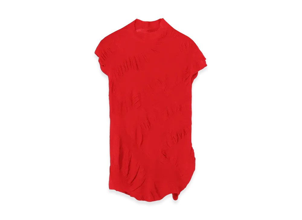 Yohji Yamamoto Links Knit WG Gather French Slv Po "Red"