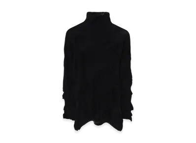 Yohji Yamamoto Links Knit WG Gather Long Slv Po "Black"