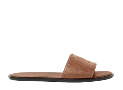 FENDI Roma Leather Slides "Brown"