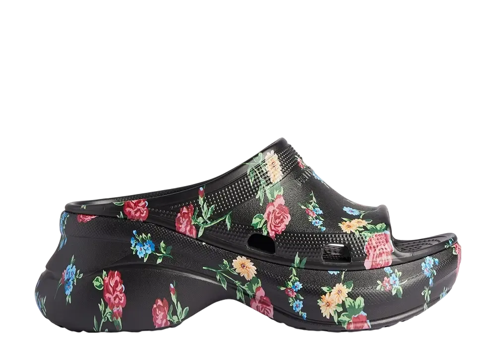 クロックス × バレンシアガ ウィメンズ プール スライドサンダル "ブラック"