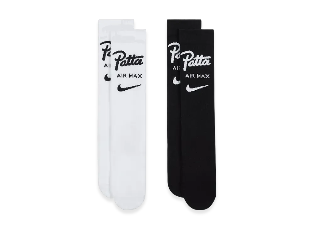 Nike x Patta Crew Socks (2 Pairs) "Black/White" HM8339-900