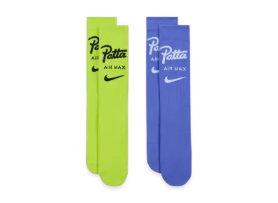 Nike x Patta Crew Socks (2 Pairs) "Lime/Blue"