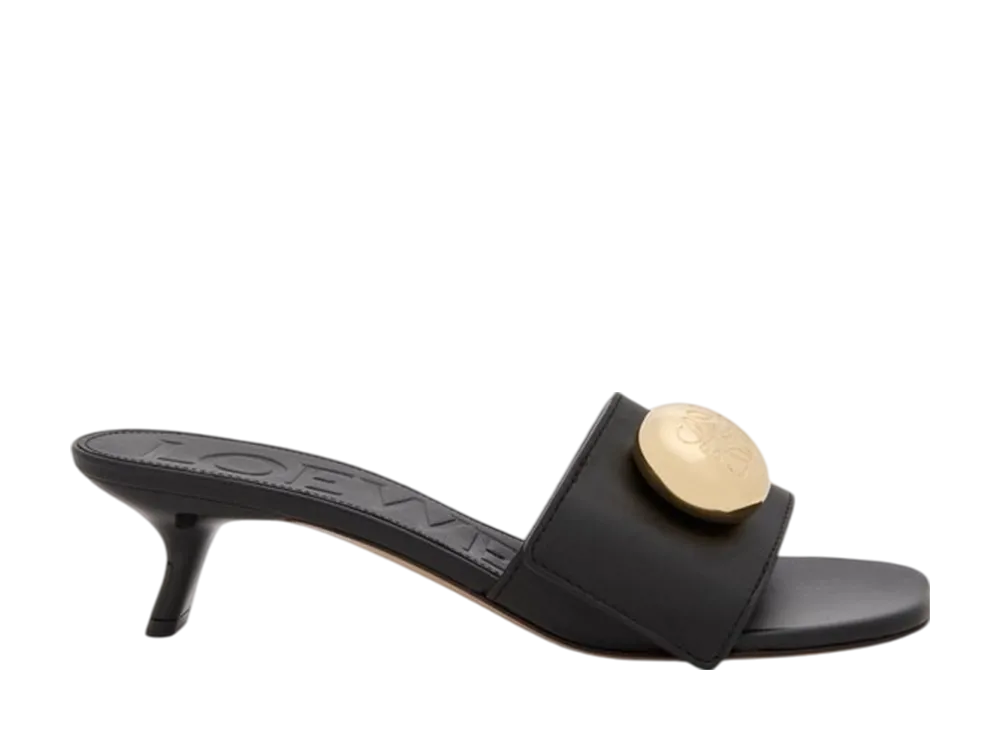 ロエベ ウィメンズ ペブル スライド ソフトカーフ "ブラック"